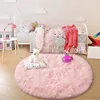 Mattor rosa runda mattor fluffiga mjuka mattor för barn flickor rum prinsessan slott plysch raggy matta söt cirkel barnkammavlor 231216