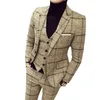 Herrenanzüge Blazer Jacken Weste Hosen Bräutigam Hochzeitskleid Plaid Formal Business Herren Boutique Anzug Bühne Party 3 Stück und 2 Stück 231216