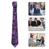 Bow Ties Abstract Floral Tie Purple and Blue Leisure Neck Män Kvinnor Söta roliga slipstillbehör Högkvalitativ design krage