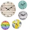 Horloges murales 10 pouces Vintage Horloge ronde Art Design abstrait MDF Chiffres arabes Café Cuisine Montres Décoration de la maison
