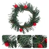 Decorative Flowers 5 Pcs Christmas Table Decor Artificial Rings Red Fruit Pillars Door Ornaments Plastic Wreaths Mini Fall