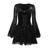 Casual Dresses Summer Ladies Fashion Temperament Elegant Slim Dress Retro Dark Velvet Long Sleeved Female Top