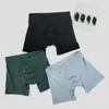 Underpants Sexy Men Modal Breathable Boxer Briefs Seamless Comfortable Shorts Middle Waist Underwear Solid Color Casual Panties
