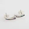 Stud Earrings Multi-Color Arches With Crystal Earring For Women Authentic S925 Sterling Silver Jewelry Lady Girl Birthday Gift