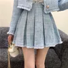 Work Dresses Autumn Tweed Short Jacket Coat Mini Skirt Two Piece Set Wautumnomen Outfits Vintage Tassel High Waist Pletaed Woolen Suits