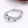 Design de montagem de anel de pérola de água doce para mulheres 925 prata esterlina zircão acessórios em branco 5 peças278p