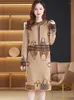 Pulls pour femmes Femmes Mode Imprimer Tricoté Kawaii Pulls Automne Hiver Épais Chaud Pull Robe 2023 Coréen Vintage Élégant Bodycon