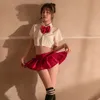 Sexig uppsättning underkläder cosplay costume jk uniform kwaii lolita underkläder mini topp kjol erotisk rollplay student sjöman maids outfit 231216