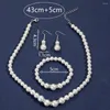 Collier boucles d'oreilles ensemble bijoux accessoires fiançailles mariage perle Bracelet mariée