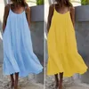 Casual Dresses Ladies Dress Sleeveless Simple Low Round Neck