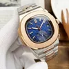 Nowe przybycie luksusowe zegarek Nowy automatyczny Nau Tilus 5980/1R Black Dial 18KT Rose Gold męskie zegarki męskie A065