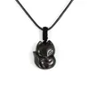 Collier pendentif en obsidienne naturelle pour hommes et femmes, pierre précieuse sculptée à la main, corde réglable, amulette porte-bonheur Reiki, bijoux 301L