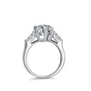 Cluster Rings 4 D Color Pear Moissanite Engagement Ring 925 Sterling Silver For Women Fine Jewelry