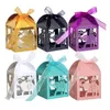 Cadeau cadeau 50pcs découpé au laser éléphant boîtes de bonbons boîte de faveur de mariage sac sucré avec ruban bébé douche anniversaire