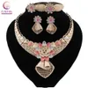 Boucles d'oreilles collier CYNTHIA mode femmes ensemble de bijoux dubaï mariée bague de mariage Bracelet Nigeria Sets200b