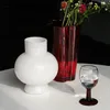 Vaser Hemmöbler Medium Ancient Milk White Jade Glass Vase Decoration Soft Advanced Living Room