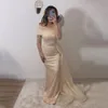 2024 Lüks Denizkızı Akşam Pageant Elbise Overkirt Sheer Boyun Boncukları Sequins Prom Resmi Elbise Ünlü Elbiseler Vestidos De Gala Robe De Soiree