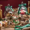 Pot de bonbons en verre avec couvercle, bouteilles transparentes en forme d'arbre de noël, affichage de bouteilles décoratives, réservoir de stockage des aliments