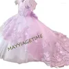 Robes de fille fleur filles Tulle princesse mariage Pageant robe de bal avec nœud papillon robe de première Communion