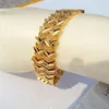 Män och kvinnor 24K 24CT Gul Fine Gold Layered Wide Euro Curb Link Armband 26Gram Ladies S736233Z