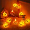 Requintado halloween abóbora lanterna corda decoração homens mulheres nightlight atmosfera festa luzes de velas de abóbora