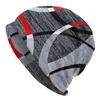 Berets Modern Abstract Gray Red Swirls Bonnet Hats Fashion Knit Hat For Men Autumn Winter Warm Geometric Pattern Skullies Beanies Caps