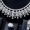 Necklace Earrings Set Soramoore Luxury Gorgeous Shiny 4PCS Jewelry Women Wedding Sparkly Bridal Engagement High Quality