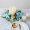 Dekorativa blommor Hydrangea Garland Ljusstake Silk Artificial Flower Wreath Candle Holder Home Party Wedding Centerpiece Table Decoration