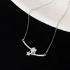 Pendant Necklaces Silver Color Rhinestone Star Necklace Female Light Luxury Unique Refinement Zircon Choker Creative Jewelry Gift