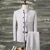 Herren-Trainingsanzüge (Jacke, Hose), Sinicism, Business, Freizeit, Anzüge, modisch, Bräutigam, Hochzeitskleid, Blazer, Herren, chinesische Tunika, 2 Stück, S-3XL