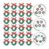 Dekorativa blommor 24 datorer Sisal Tree Christmas Wreath Green Wreaths ytterdörr Simulering Mini Garland Silk