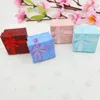 Jewelry Boxes Fashion Bowknot Jewelry Packaging Boxes 48pcs/lot 4X4X3cm Cute Display Box Red Pink Purple Blue Earrrings Ring Paper Boxes 231216