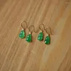 Boucles d'oreilles pendantes imiter Jade gourde boucles d'oreilles cristal femmes boucle d'oreille calcédoine vert mode pierres précieuses naturelles bijoux Zircon couleur dorée
