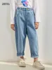 Jeans Amii Bambini Jeans per bambini per ragazze Autunno Ricamo Cartoon Allentato Casual 3-14 anni Adolescente Retro Denim Blue Pant 22343018 231216