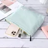 Jewelry Pouches Solid Color Cosmetic Organizer Bag With Zipper Corduroy Makeup Box Multipurpose Large Capacity Washable Soft For Travel