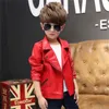 New Winter Premium Pu Girl's Leather Jackets Red Coat Boys' Leather Clothing 2024 Spring Children's Jackets Tide Black Jackets