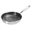 Poêles Wok en acier inoxydable pour œufs frits, poêle antiadhésive, petit déjeuner, friture en nid d'abeille