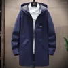 Men's Jackets 2023 Spring Classic Fashion Trend Long Windbreaker Men Casual Loose Large Size High-Quality Hooded Coat