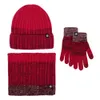 Écharpe de créateur et gants de chapeau trois pièces tricotés hiver chaud hommes casquette crâne cheveux Bonnet Baggy Gorro pour adulte hommes femmes cadeau