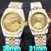 Fashion mens luxurys watches for couples automatic women watch designer gold Ceramic Bezel Movement 31mm 38mm watches Luminous Sapphire Waterproof lovers gift