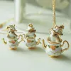 Ketting Oorbellen Set Europa en Amerika Creatieve Leuke Tekenfilms Schattig Aardeekhoorn Theepot Sieraden Modieuze Charme Drop