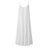 Casual Dresses Ladies Dress Sleeveless Simple Low Round Neck