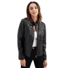 Veste en cuir pour femmes, automne printemps Moto Biker fermeture éclair rouge noir abricot café manteau dames vestes d'extérieur 2024