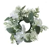 Dekorativa blommor Hydrangea Garland Ljusstake Silk Artificial Flower Wreath Candle Holder Home Party Wedding Centerpiece Table Decoration