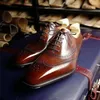 Dress Shoes Brogue Of Men Brown Black Handmade Round Toe Lace-up Zapatos De Hombre