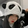 Bérets Ins Trendy Mignon Panda Bonnets Chapeau Unisexe Automne Hiver Chaud Laine D'agneau Casquette Polyvalente Protection des Oreilles Chapeaux Bonnets Pour Femmes Filles