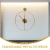 Wall Clocks Hanging Metal Frame Clock Decoration Stylish For Living Room