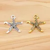 Colares pingentes 50 peças prata/ouro cor oceano praia estrela do mar estrela peixe charme para diy jóias artesanais fazendo acessórios