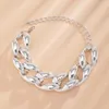 Kedjor vår Funo överdriven plast CCB Big Chunky Chain Necklace For Women Punk Party Wedding Simple Fashion Jewel Girl Gift