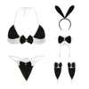 Sexig uppsättning Passion Suit Christmas Cosplay Costumes Söta Bunny Girl Halloween underkläder för kvinnor bh enhetlig frestelse bikini uppsättningar 231216